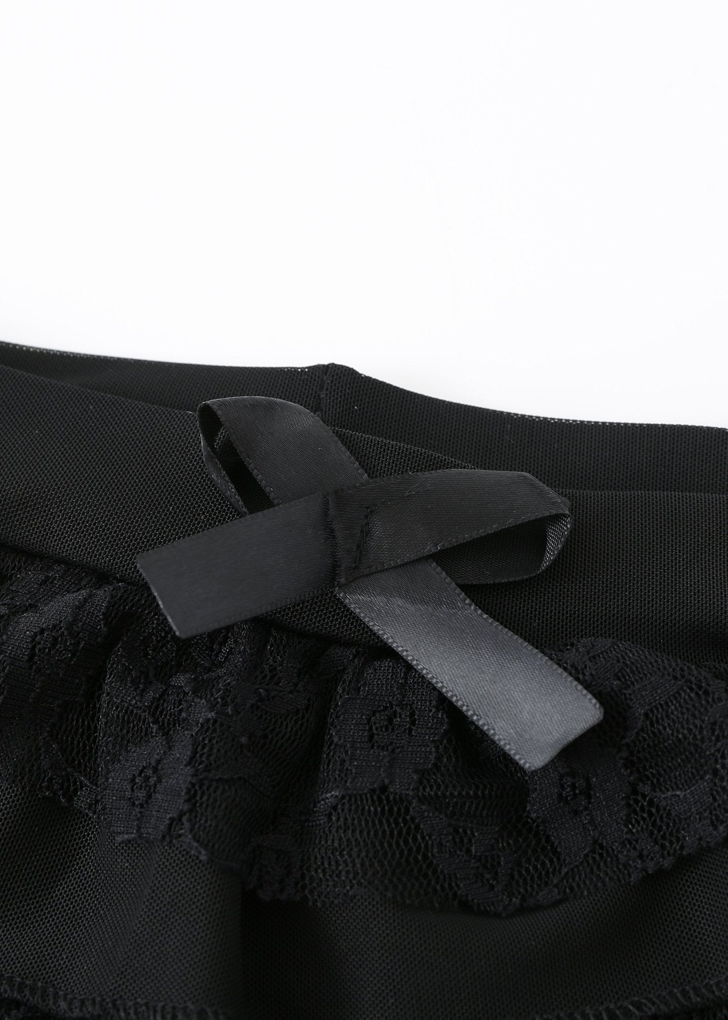 Petal Lace Mini Shorts - Black - ChillFit Rave