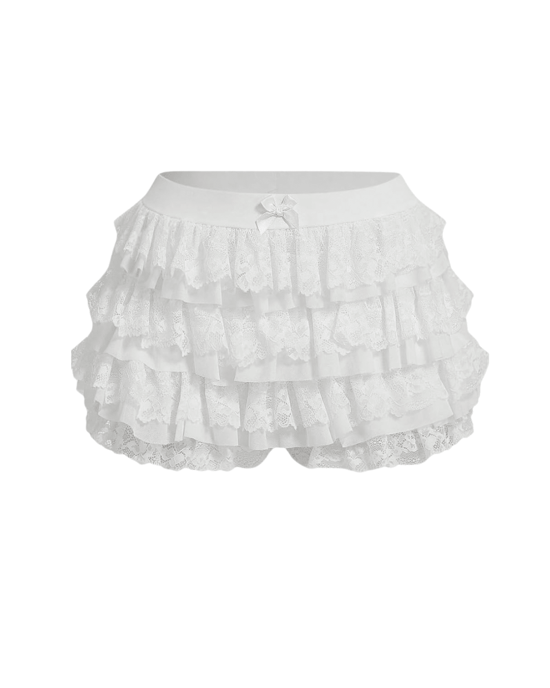 Petal Lace Mini Shorts - White - ChillFit Rave