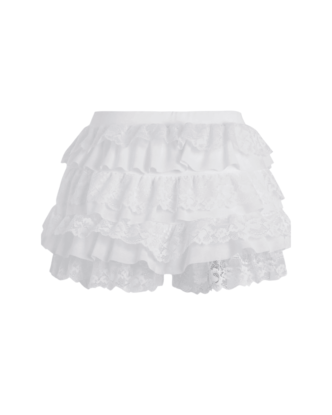 Petal Lace Mini Shorts - White - ChillFit Rave
