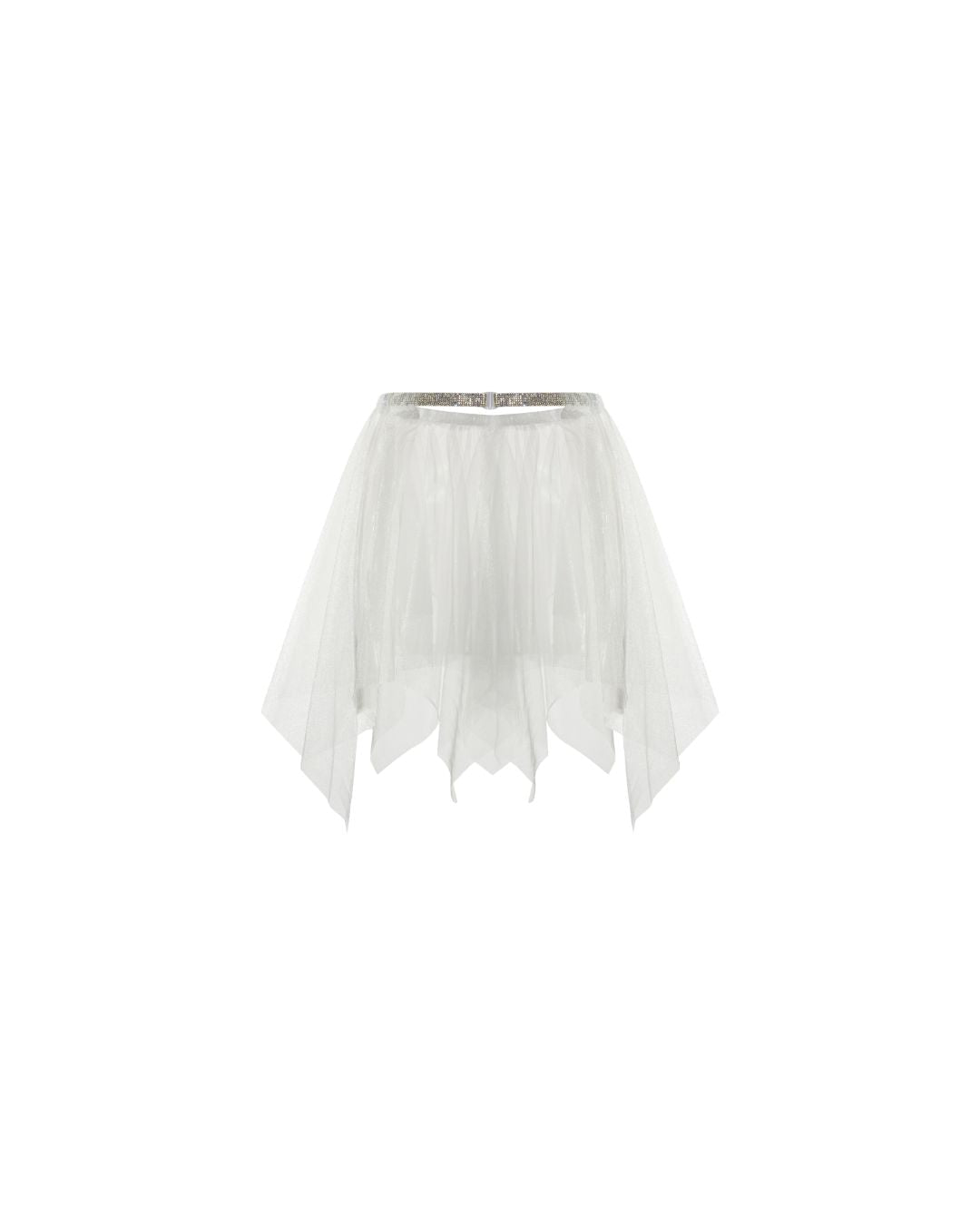 Plain Mesh Mid - Length Skirt - White - Chill Fit Rave