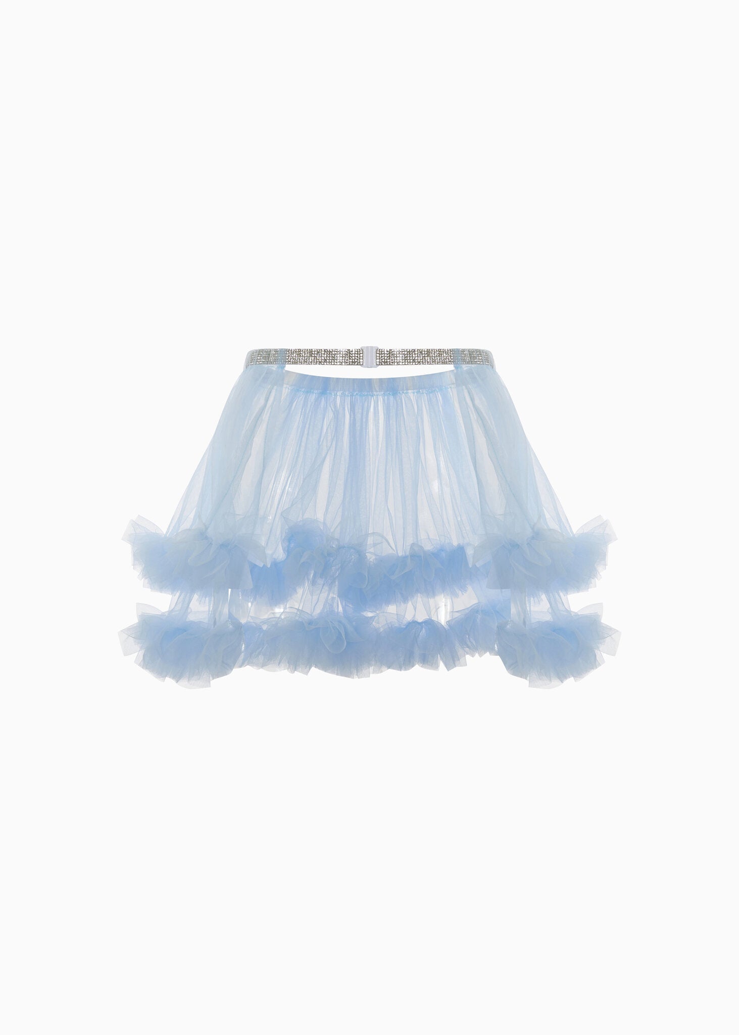 Plain Mesh Mini Skirt - Blue - Chill Fit Rave