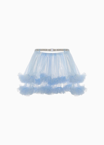 Plain Mesh Mini Skirt - Blue - Chill Fit Rave