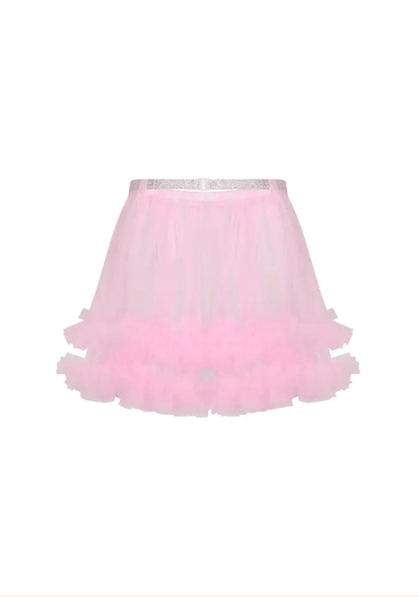 Plain Mesh Mini Skirt - Pink - Chill Fit Rave