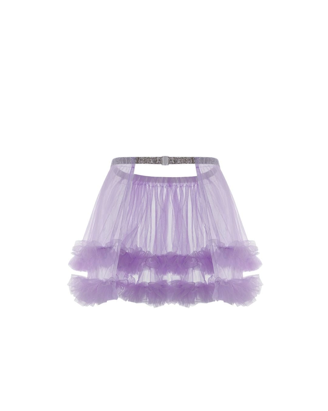 Plain Mesh Mini Skirt - Purple - Chill Fit Rave