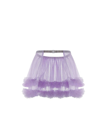 Plain Mesh Mini Skirt - Purple - Chill Fit Rave