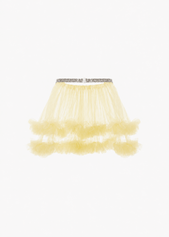 Plain Mesh Mini Skirt- Yellow - ChillFit Rave