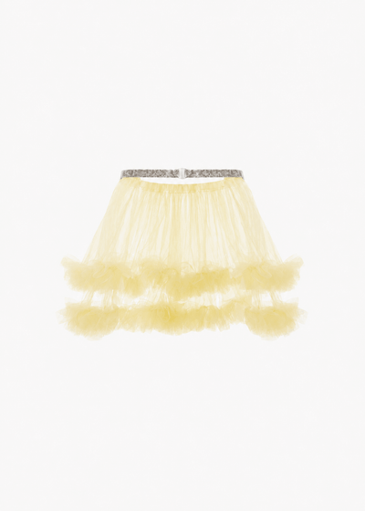 Plain Mesh Mini Skirt- Yellow