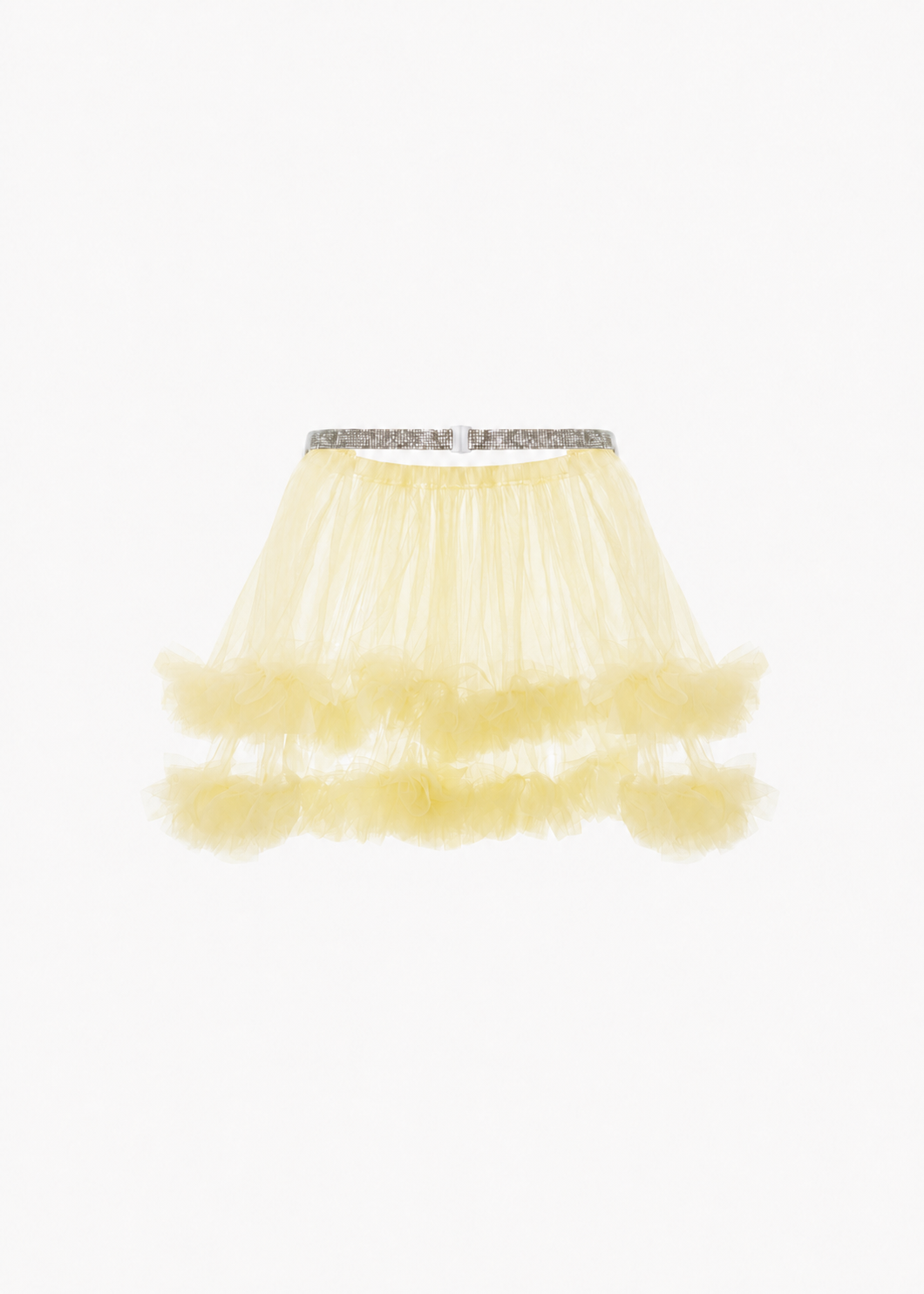 Plain Mesh Mini Skirt- Yellow