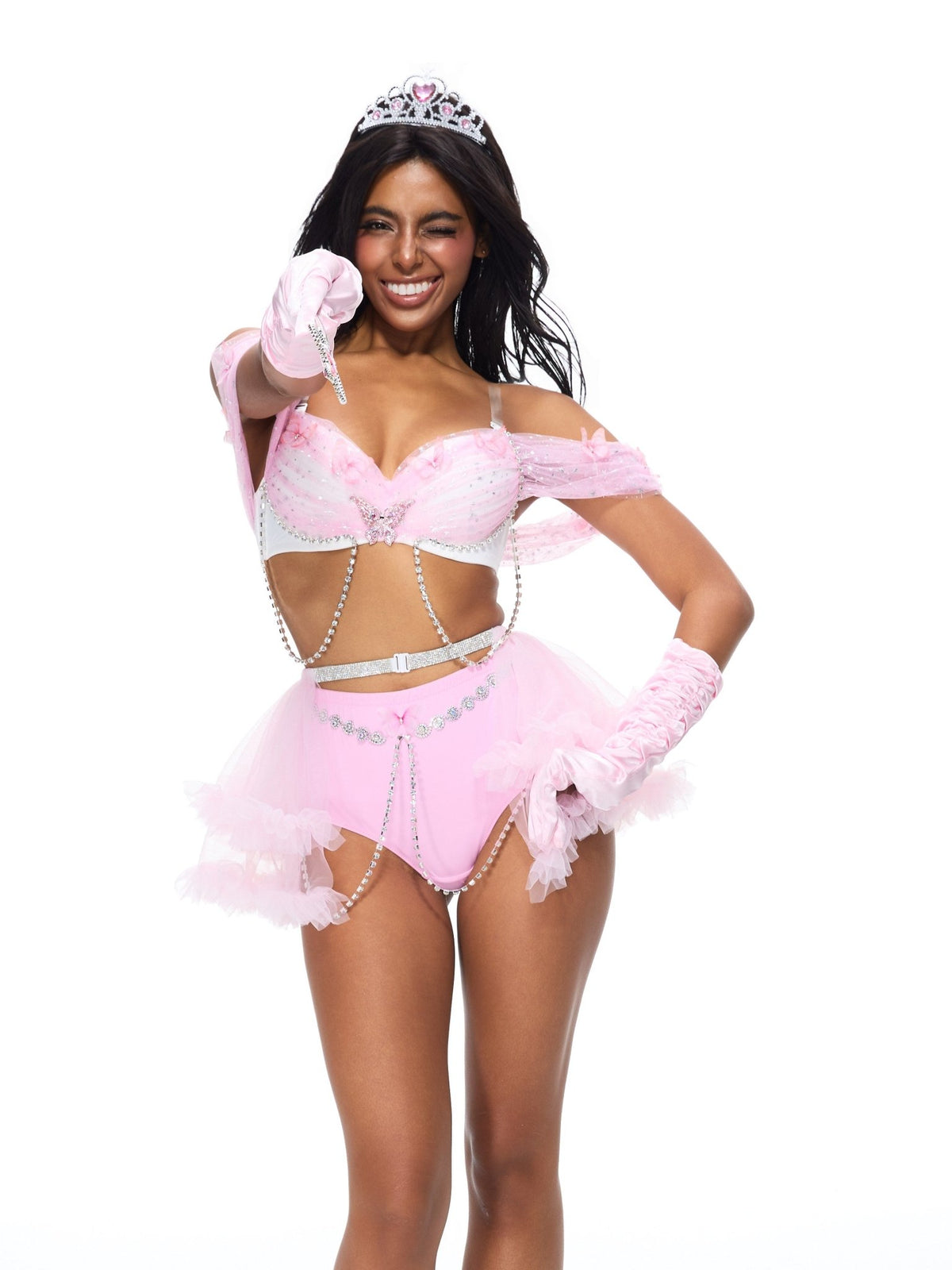 Princess Gloves- Satin Pink - ChillFit Rave