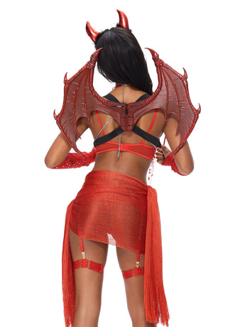 Rosy Leather Wings-Red - ChillFit Rave