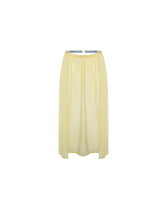 Ultra Soft Mesh Long Skirt - Yellow - Chill Fit Rave