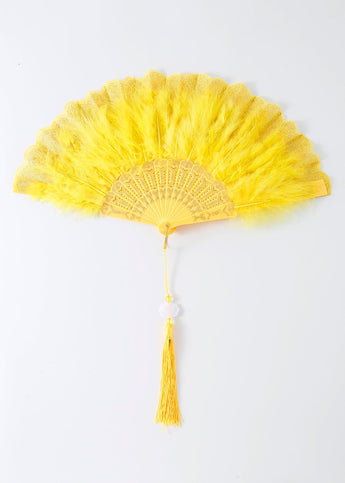 Yellow Feather Fan - ChillFit Rave